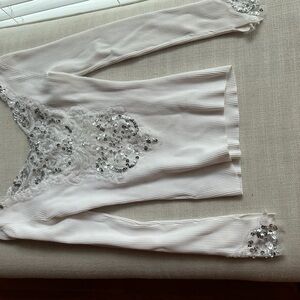 Cache White Embellished Top